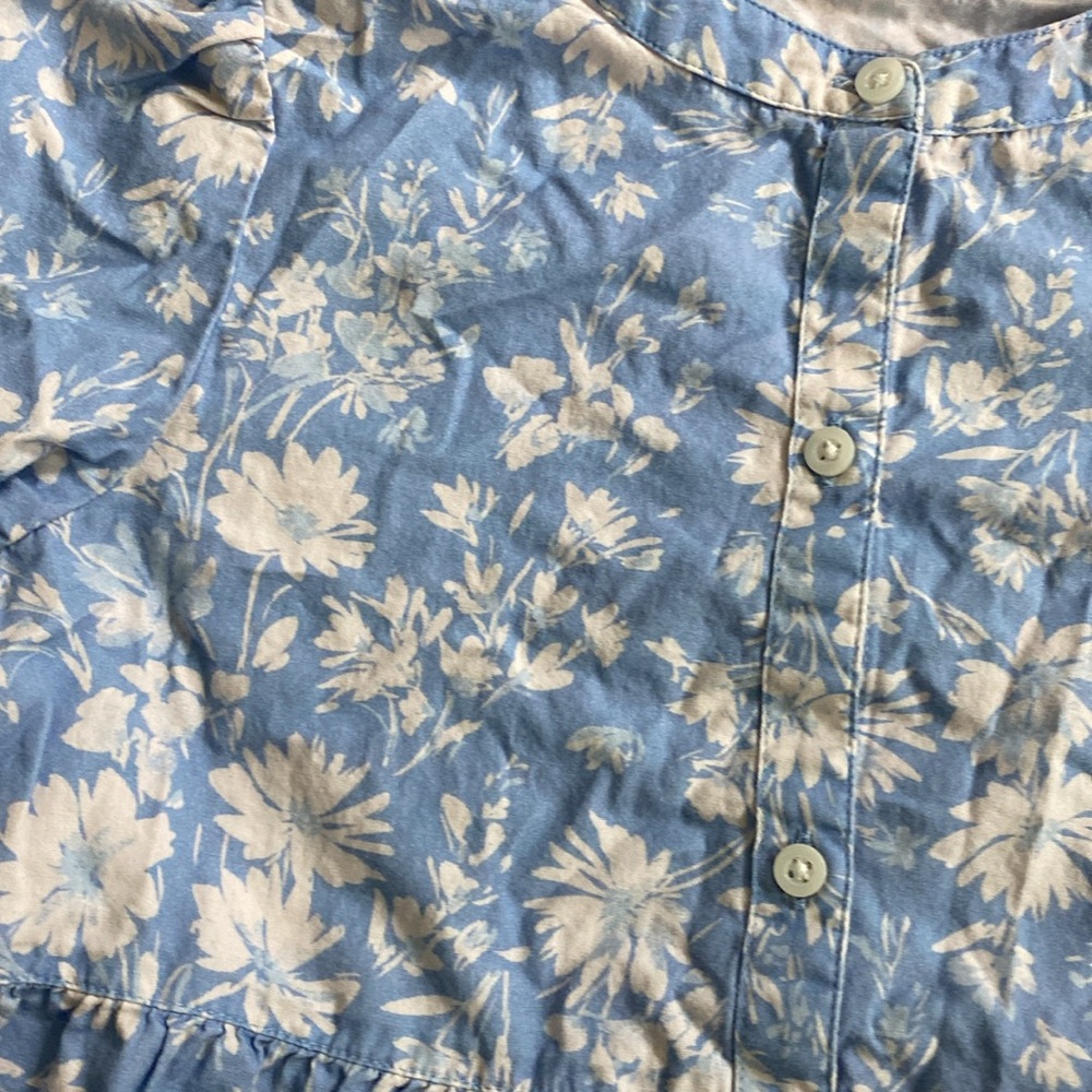 Girls GAP kids Blue and White floral cotton dress size S 4-5T - Picture 2 of 7